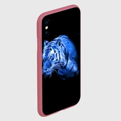 Чехол для iPhone XS Max матовый Синий тигр - фото 2