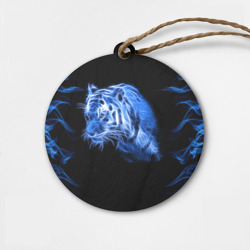 Деревянная игрушка круг Синий тигр