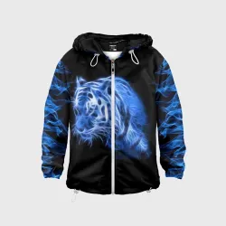 Детская ветровка 3D Синий тигр