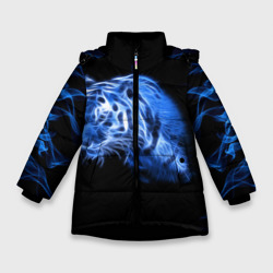 Зимняя куртка для девочек 3D Синий тигр