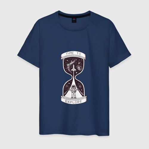 Мужская футболка хлопок Космос , цвет темно-синий