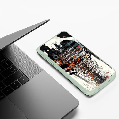 Чехол для iPhone XS Max матовый I am machine, цвет салатовый - фото 5