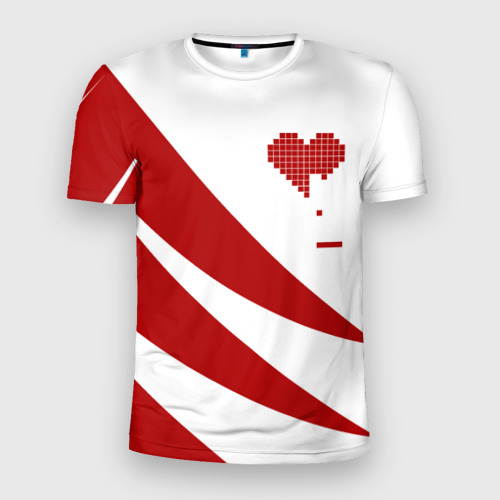 Мужская футболка 3D Slim Геометрическое сердце, цвет 3D печать