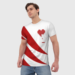 Мужская футболка 3D Геометрическое сердце - фото 2