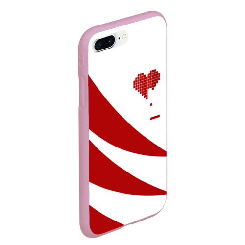Чехол для iPhone 7Plus/8 Plus матовый Геометрическое сердце, цвет розовый - фото 3
