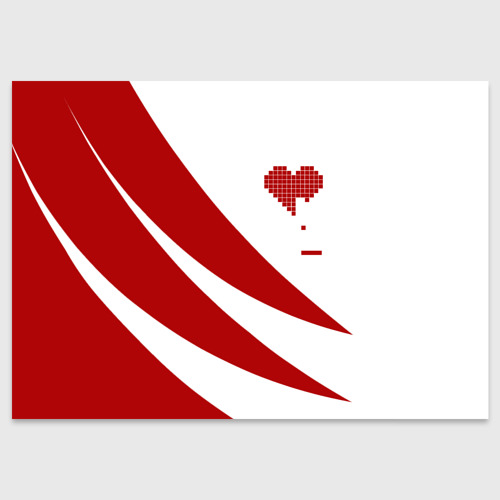 Поздравительная открытка Геометрическое сердце, цвет белый