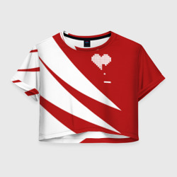 Женская футболка Crop-top 3D Геометрическое сердце