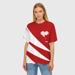 Женская футболка oversize 3D Геометрическое сердце - фото 2