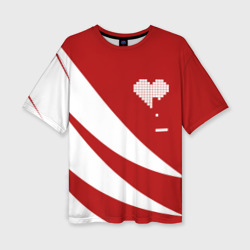 Женская футболка oversize 3D Геометрическое сердце