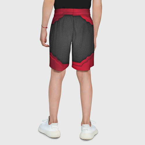 Детские спортивные шорты 3D с принтом VOLVO SPORT, вид сзади #2