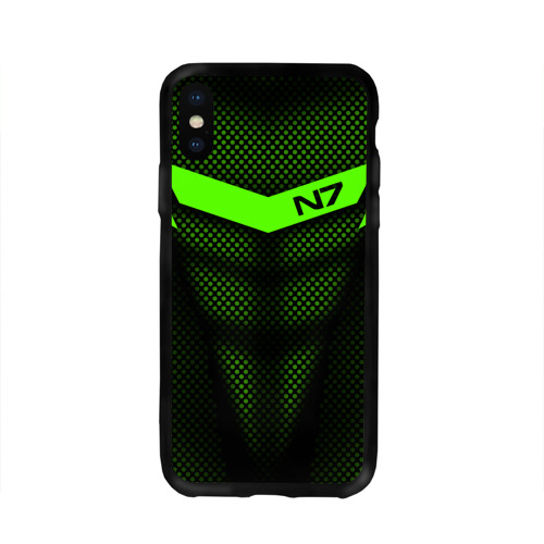 Чехол для Apple iPhone X силиконовый глянцевый Mass Effect N7 Фото 01 Чехол для Apple iPhone X силиконовый глянцевый Mass Effect N7 Фото 01