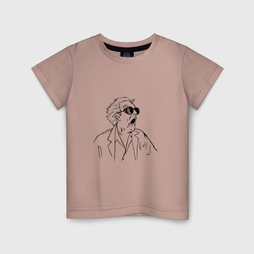 Детская футболка хлопок Док Браун в шоке, цвет пыльно-розовый