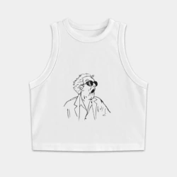 Женская укороченная майка-топ хлопок Док Браун в шоке - Назад в будущее