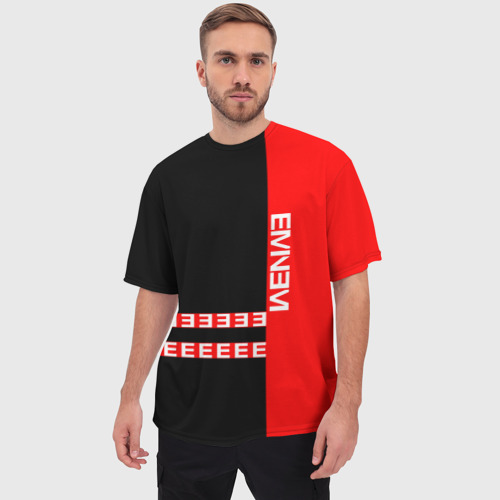 Мужская футболка oversize 3D Eminem, цвет 3D печать - фото 3