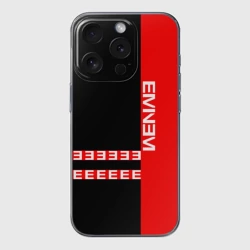 Чехол для iPhone 15 Pro силиконовый с защитой камеры Eminem