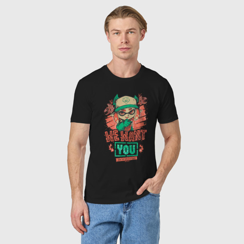 Мужская футболка хлопок с принтом Salmon Run, фото на моделе #1