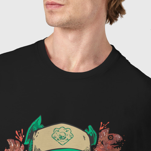 Мужская футболка хлопок с принтом Salmon Run, фото #4