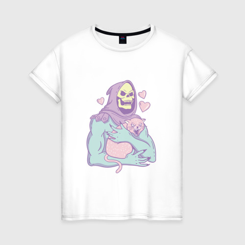 Женская футболка хлопок Skeletor, цвет белый