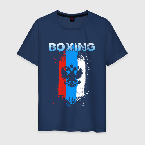 Мужская футболка хлопок BOXING, цвет темно-синий