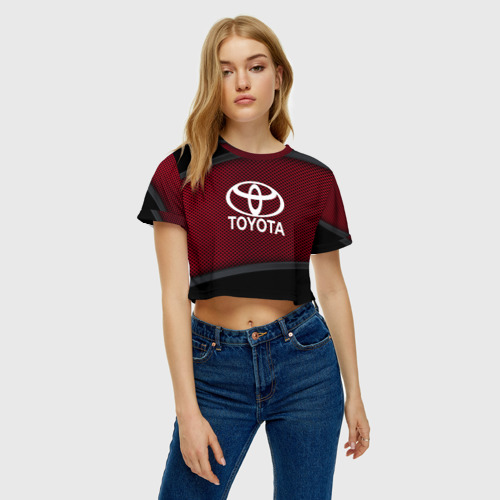 Женская футболка Crop-top 3D TOYOTA SPORT, цвет 3D печать - фото 4