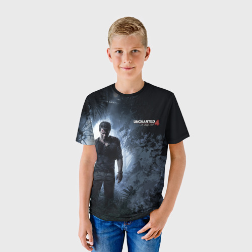 Детская футболка 3D с принтом Drake in jungle, фото на моделе #1