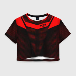 Женская футболка Crop-top 3D Mass Effect N7