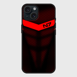 Чехол силиконовый для Apple iPhone 15 матовый Mass Effect N7