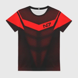 Женская футболка 3D Mass Effect N7