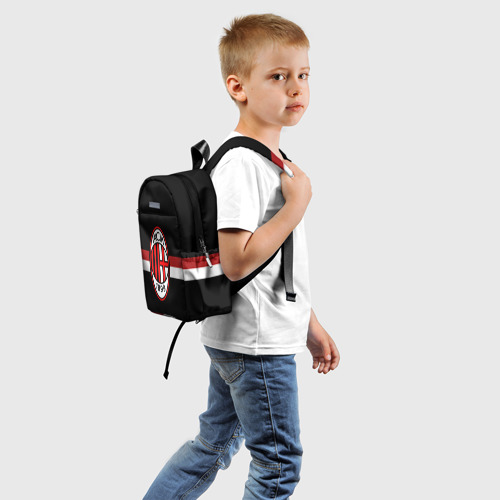 Детский рюкзак 3D с принтом ФК Милан, вид сзади #1