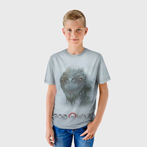Детская футболка 3D с принтом Ёрмунганд, фото на моделе #1