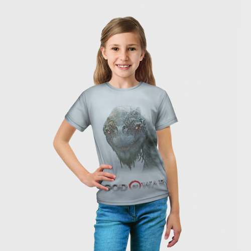 Детская футболка 3D с принтом Ёрмунганд, вид сбоку #3