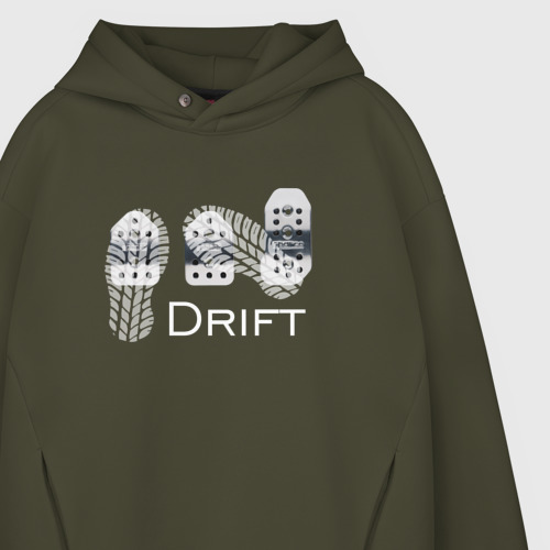 Мужское худи Oversize хлопок Drift, цвет хаки - фото 4