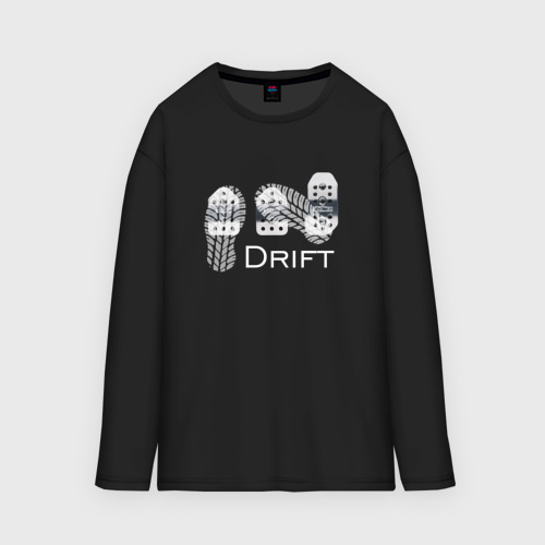 Женский лонгслив oversize хлопок Drift, цвет черный