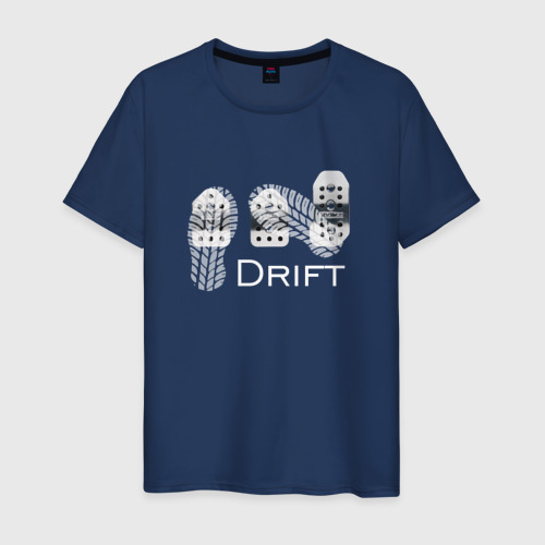 Мужская футболка из хлопка с принтом Drift, вид спереди №1
