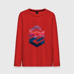 Мужской лонгслив хлопок Геометрические горы
