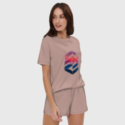 Женская пижама с шортиками хлопок Геометрические горы - фото 2