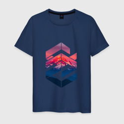 Мужская футболка хлопок Геометрические горы