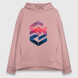 Женское худи Oversize хлопок Геометрические горы