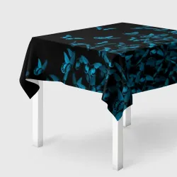 Скатерть 3D Синие бабочки