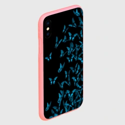 Чехол для iPhone XS Max матовый Синие бабочки - фото 2