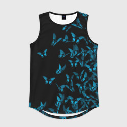 Мужская спортивная майка 3D Синие бабочки