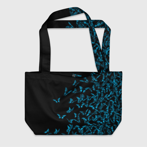 Пляжная сумка 3D Синие бабочки