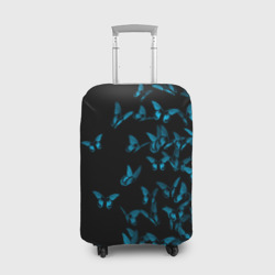 Чехол для чемодана 3D Синие бабочки
