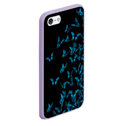 Чехол для iPhone 5/5S матовый Синие бабочки - фото 2