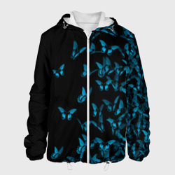 Мужская куртка 3D Синие бабочки