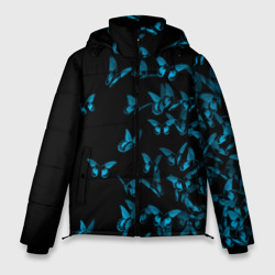 Мужская зимняя куртка 3D Синие бабочки
