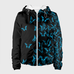 Женская куртка 3D Синие бабочки