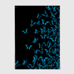 Постер Синие бабочки