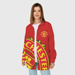 Женская рубашка oversize 3D F.c.m.u sport Манчестер Юнайтед FCMU Manchester united - фото 2