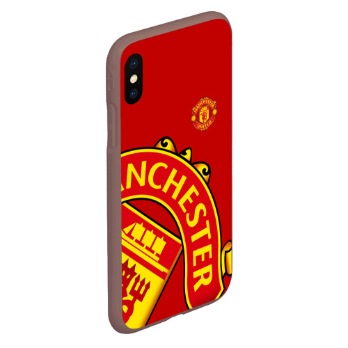 Чехол для iPhone XS Max матовый F.c.m.u sport Манчестер Юнайтед FCMU Manchester united, цвет коричневый - фото 3